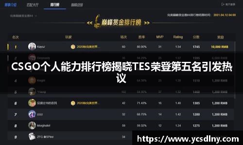 CSGO个人能力排行榜揭晓TES荣登第五名引发热议